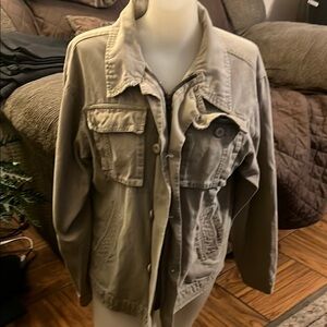 Arizona Jean Company Tan Jean Jacket Relaxed Fit